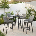 Maze - Outdoor Fabric Regal 4 Seat Round Bar Set - Zinc Grey - Blythe Living