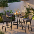 Maze - Outdoor Fabric Regal 4 Seat Round Bar Set - Zinc Grey - Blythe Living
