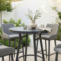 Maze - Outdoor Fabric Regal 4 Seat Round Bar Set - Zinc Grey - Blythe Living