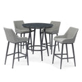 Maze - Outdoor Fabric Regal 4 Seat Round Bar Set - Zinc Grey - Blythe Living