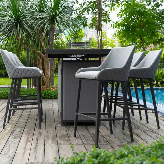 Maze - Outdoor Fabric Regal 8 Seat Rectangular Bar Set Flanelle - Blythe Living