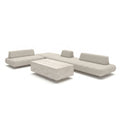 Maze - Outdoor Fabric Cannes Large Corner Sofa Set
with Rectangular Marble Effect Coffee Table - Pebble - Blythe Living