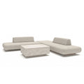 Maze - Outdoor Fabric Cannes Medium Corner Sofa Set
with Rectangular Marble Effect Coffee Table - Pebble - Blythe Living