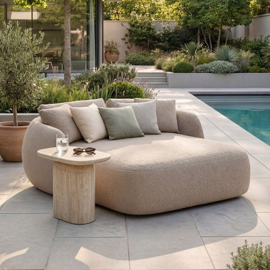 Maze - Outdoor Fabric Monte Carlo Daybed - Greige Boucle - Blythe Living
