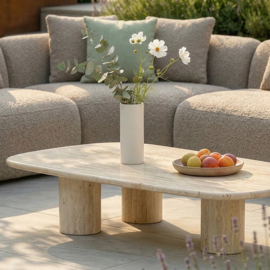 Maze - Outdoor Fabric Monte Carlo Small Corner Sofa Set
with Armchair - Greige Boucle - Blythe Living
