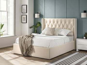 Essentials Beige Ottoman Bed