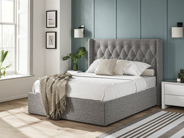 Essentials Dark Grey Ottoman Bed