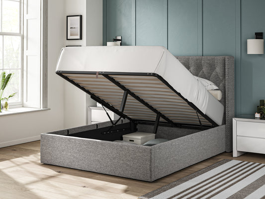 Essentials Dark Grey Ottoman Bed