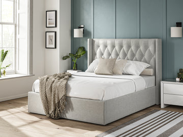 Essentials Grey Ottoman Bed