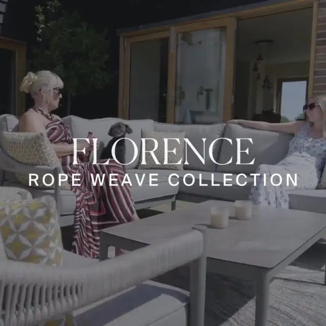 Maze - Florence Rope Weave Large Corner Sofa Set
with Rectangular Coffee Table & 2 Armchairs - Blythe Living
