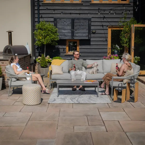 Maze - Florence Rope Weave Large Corner Sofa Set
with Rectangular Coffee Table & Armchair - Blythe Living