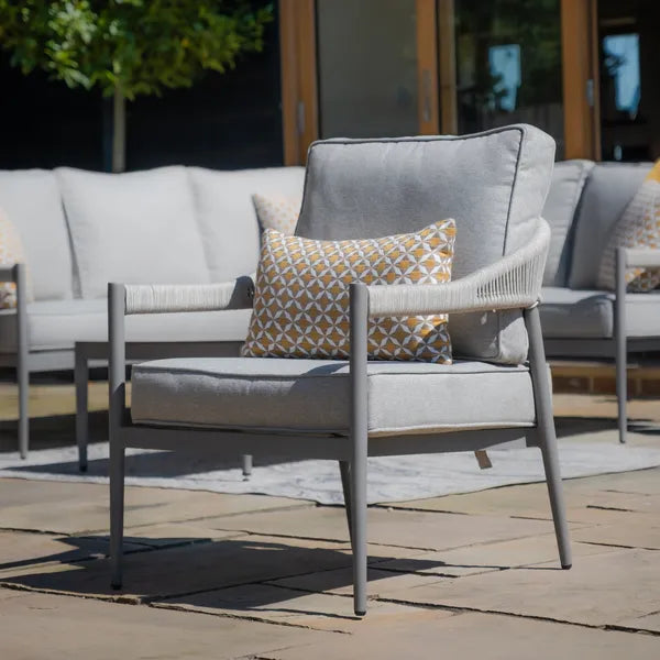 Maze - Florence Rope Weave Large Corner Sofa Set
with Rectangular Coffee Table & Armchair - Blythe Living