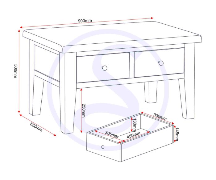Find a natural oak coffee table with lower storage