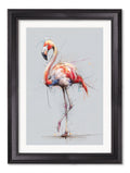 Pink Flamingo Cosy Sketch - Black Hurstwood Frame - Blythe Living