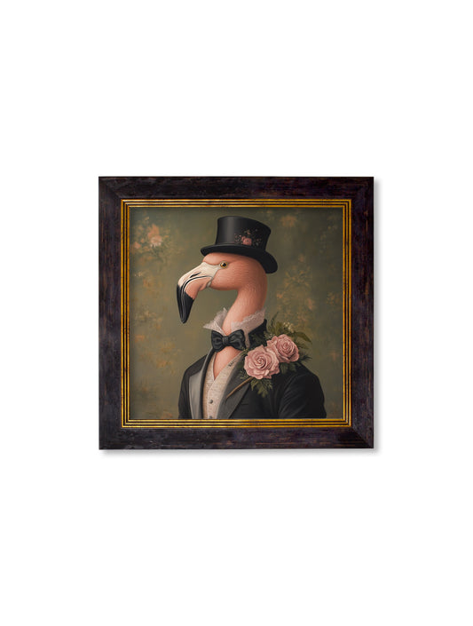 Baron Von Blush - Gentleman Flamingo Oxford Square Frame - Blythe Living