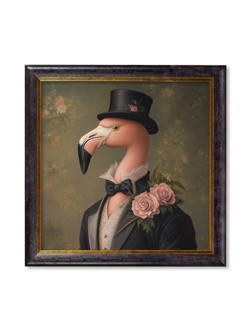 Baron Von Blush - Gentleman Flamingo Oxford Square Frame - Blythe Living