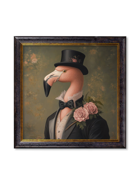 Baron Von Blush - Gentleman Flamingo Oxford Square Frame - Blythe Living