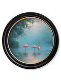 Misty Lake Flamingos - Oxford Round Frame - Blythe Living
