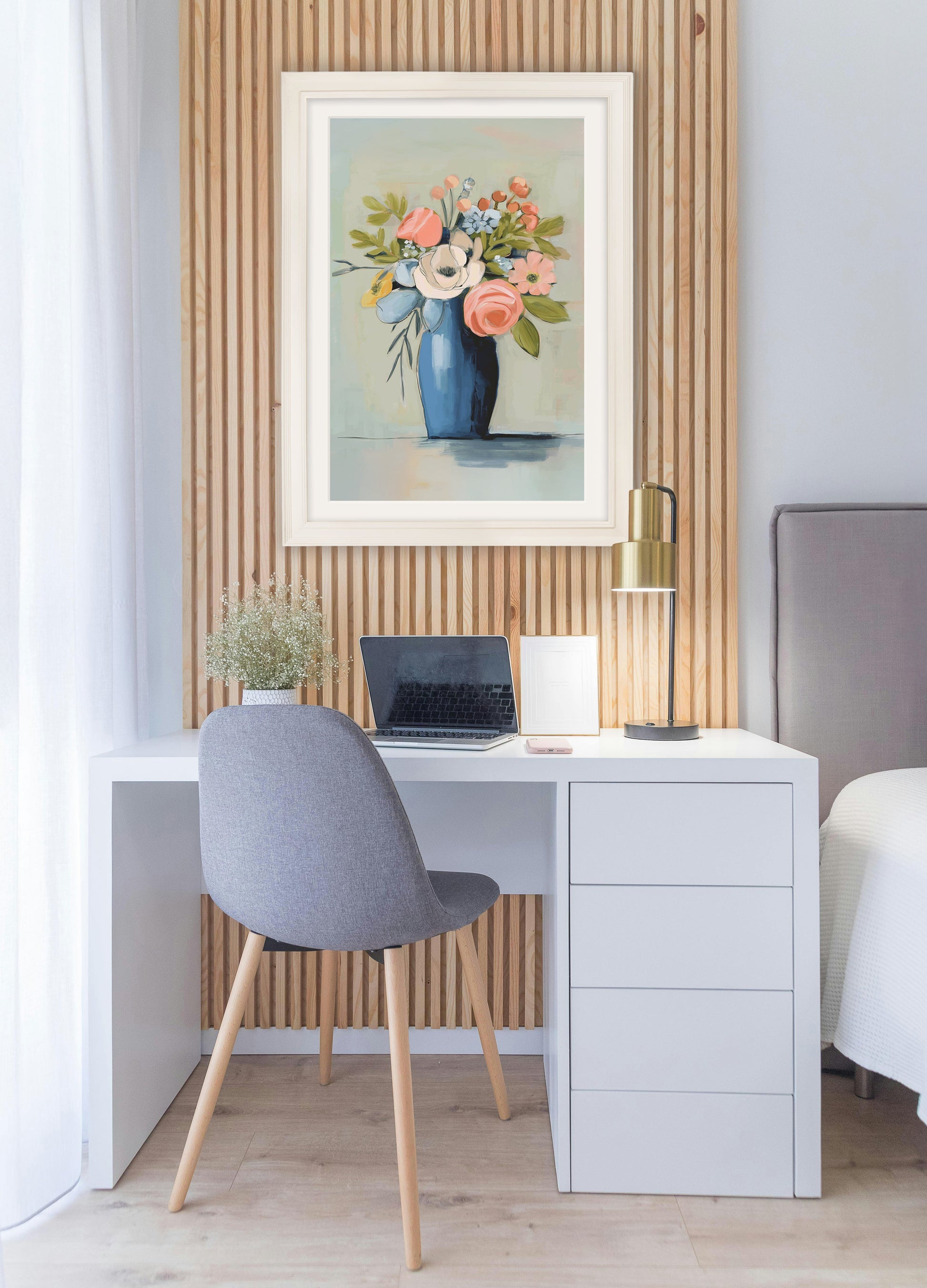 The Pastel Bouquet Duo - Cream Hurstwood Frame - Blythe Living
