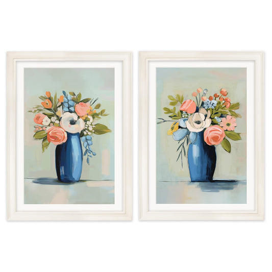 The Pastel Bouquet Duo - Cream Hurstwood Frame - Blythe Living