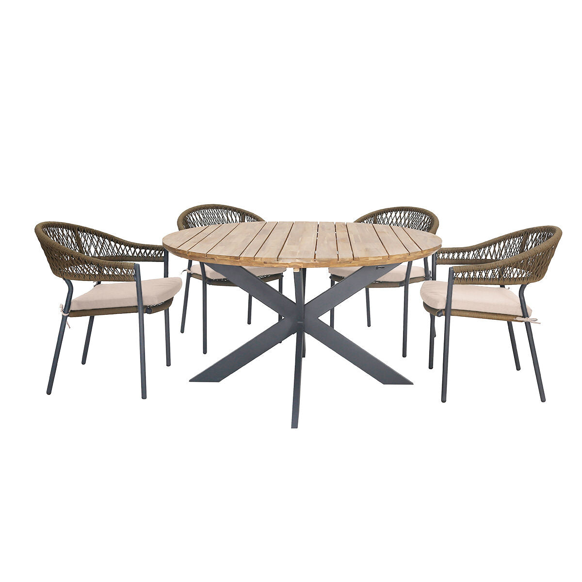 For sale Bali rope weave 4 seat round dining set
