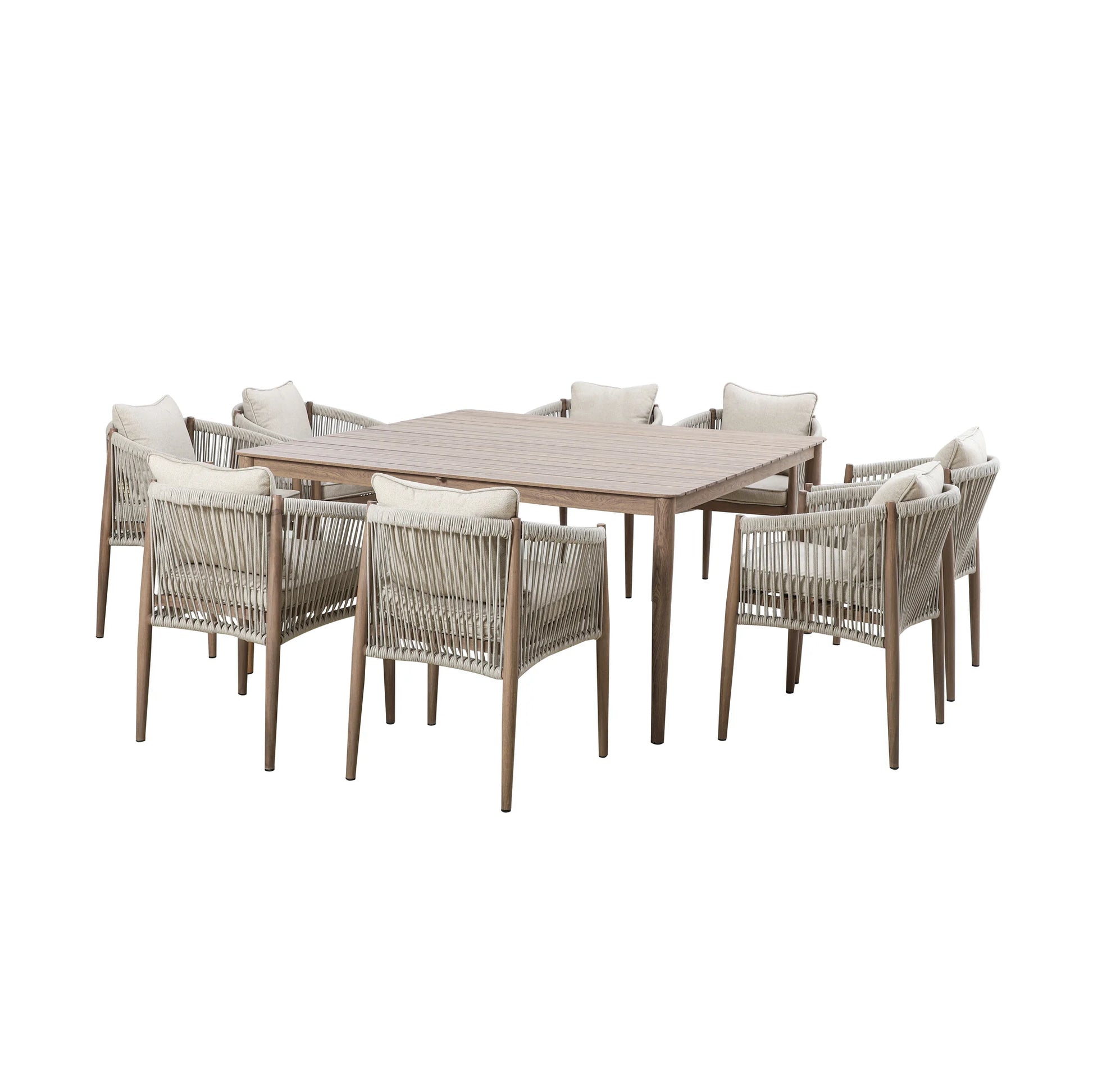 For sale Havana rope weave dining set with 8 chairs

