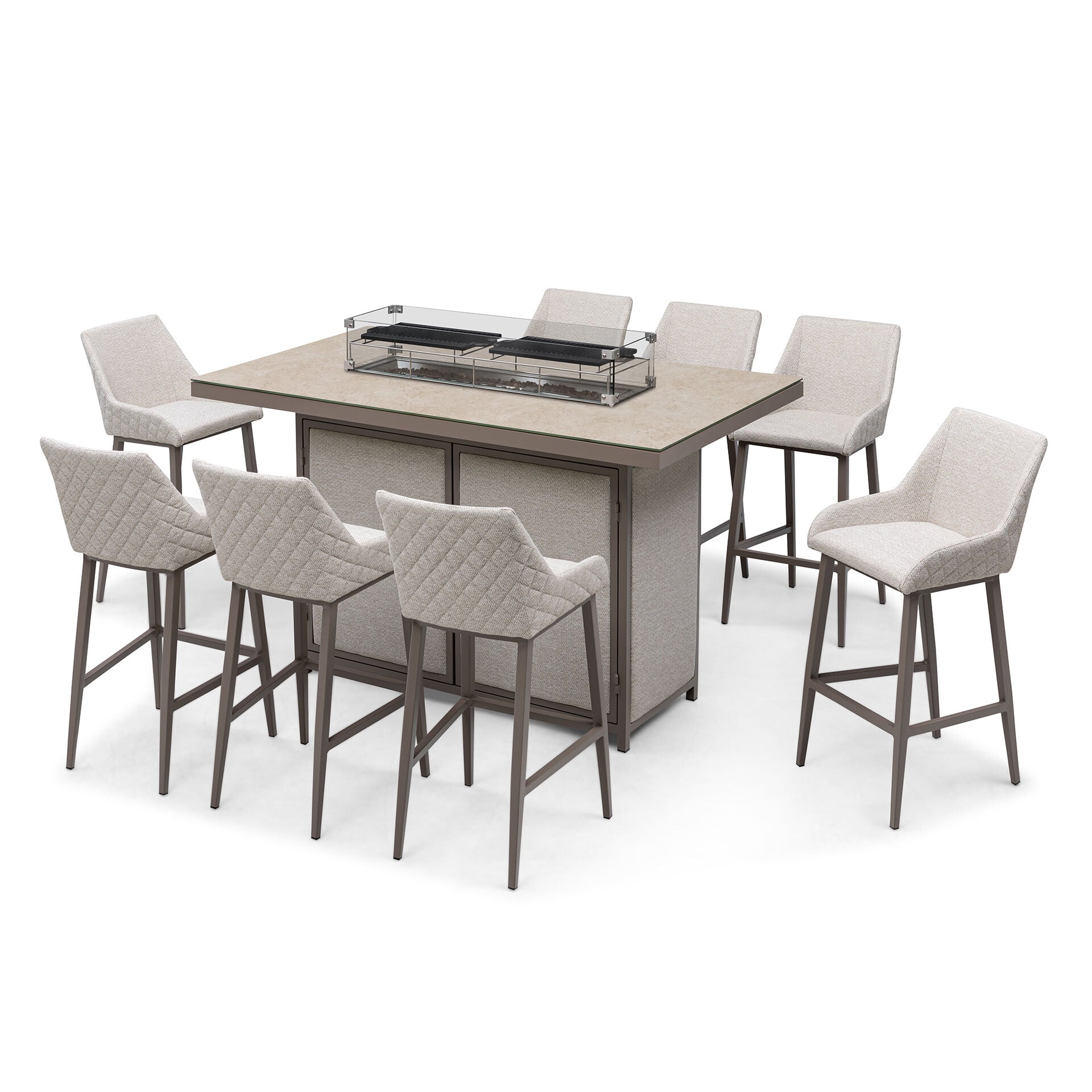 For sale Maze Regal 8 Seat Bar Set with ceramic glass fire pit
