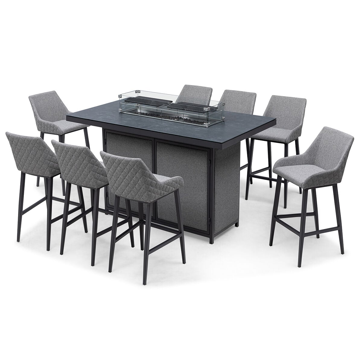 For sale Maze Regal 8 Seat Bar Set with ceramic glass fire pit table

