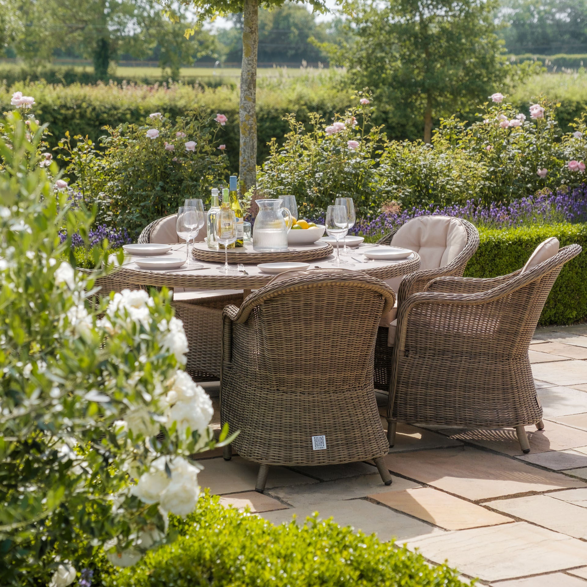 For sale Winchester rattan dining set with ceramic glass table
