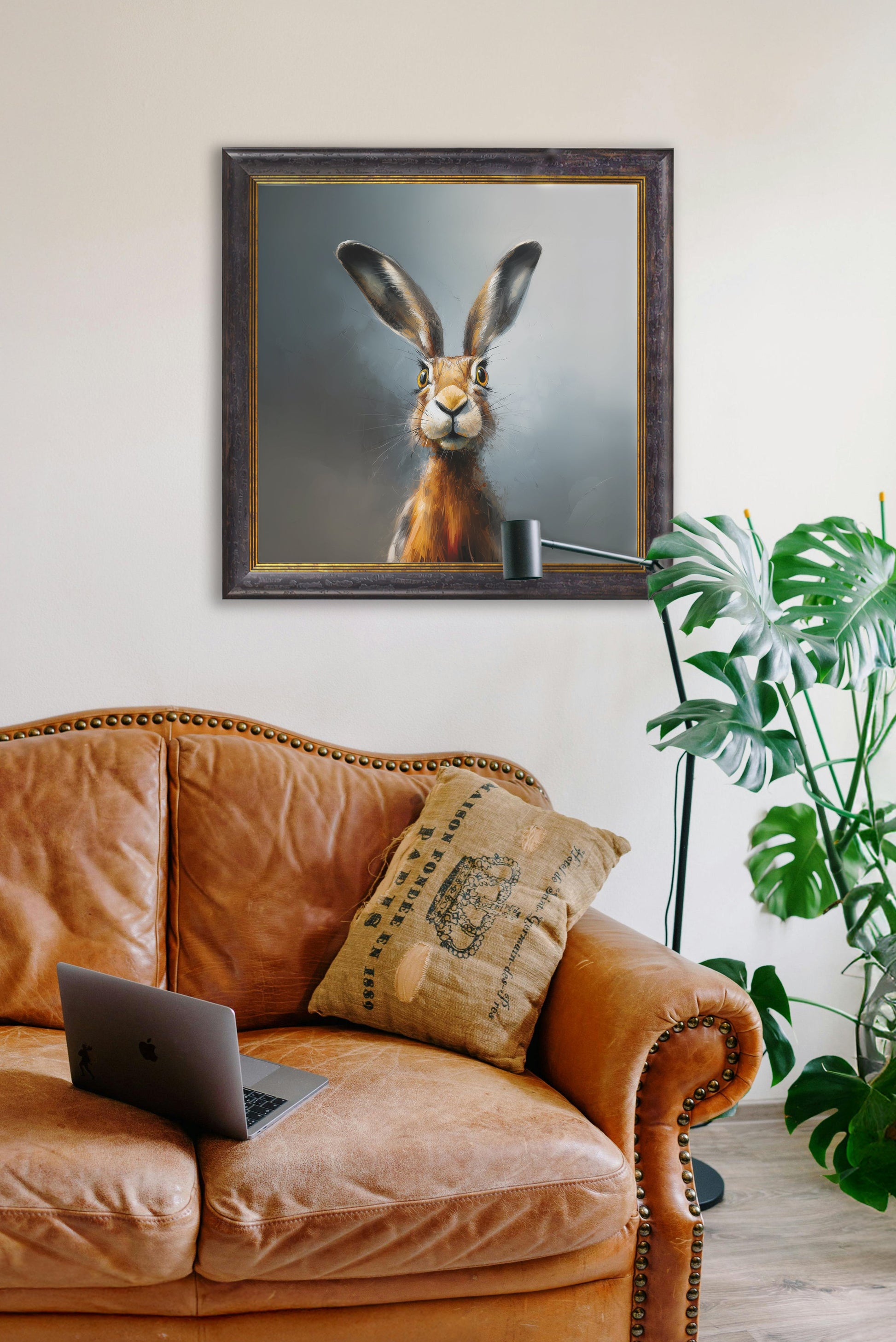 A Curious Hare - Oxford Square Frame - Blythe Living
