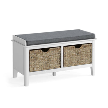 Hampstead White Storage Bench - Blythe Living