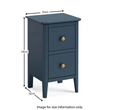 Harrogate Blue Narrow Bedside Table - Blythe Living