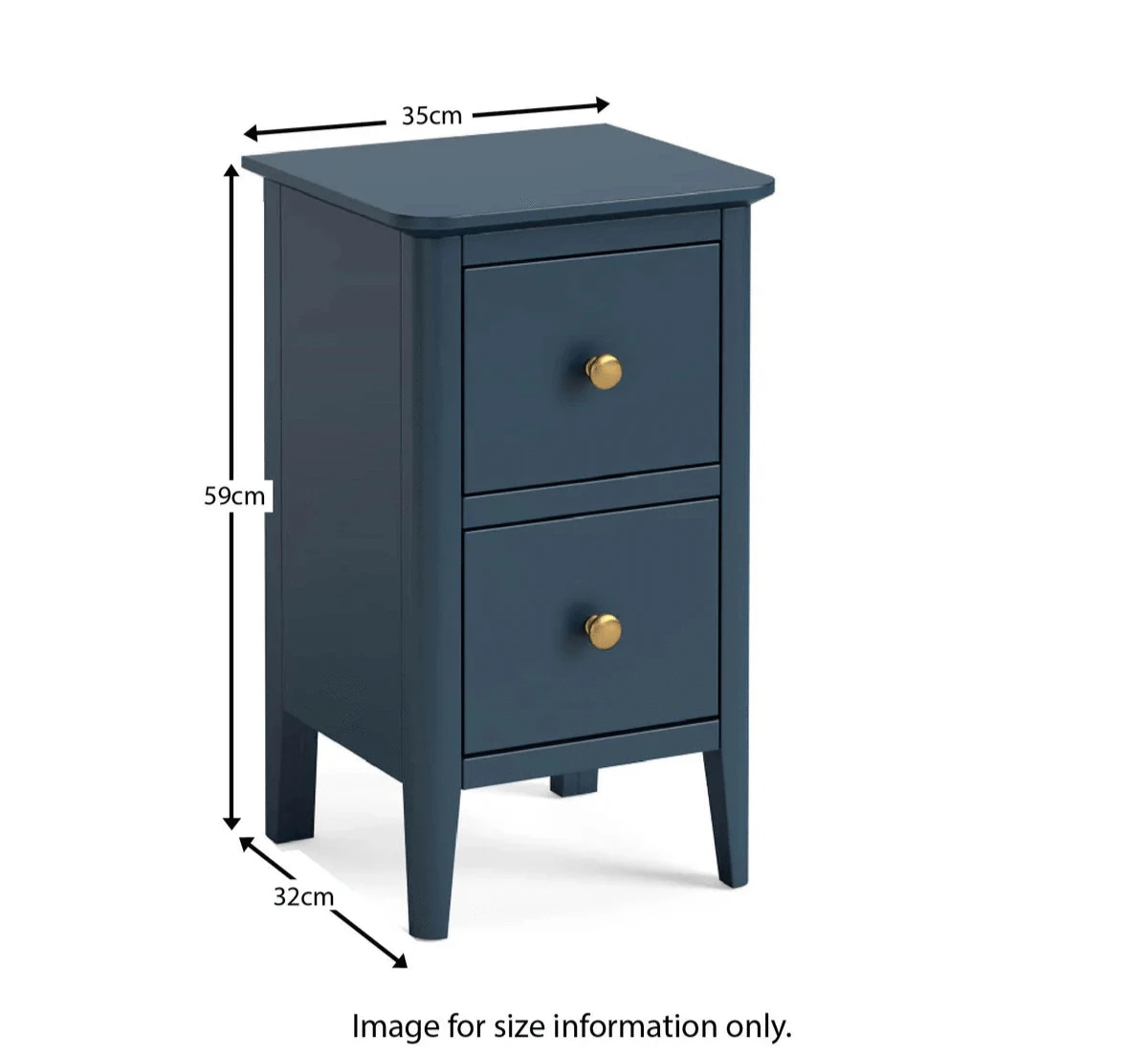 Harrogate Blue Narrow Bedside Table - Blythe Living
