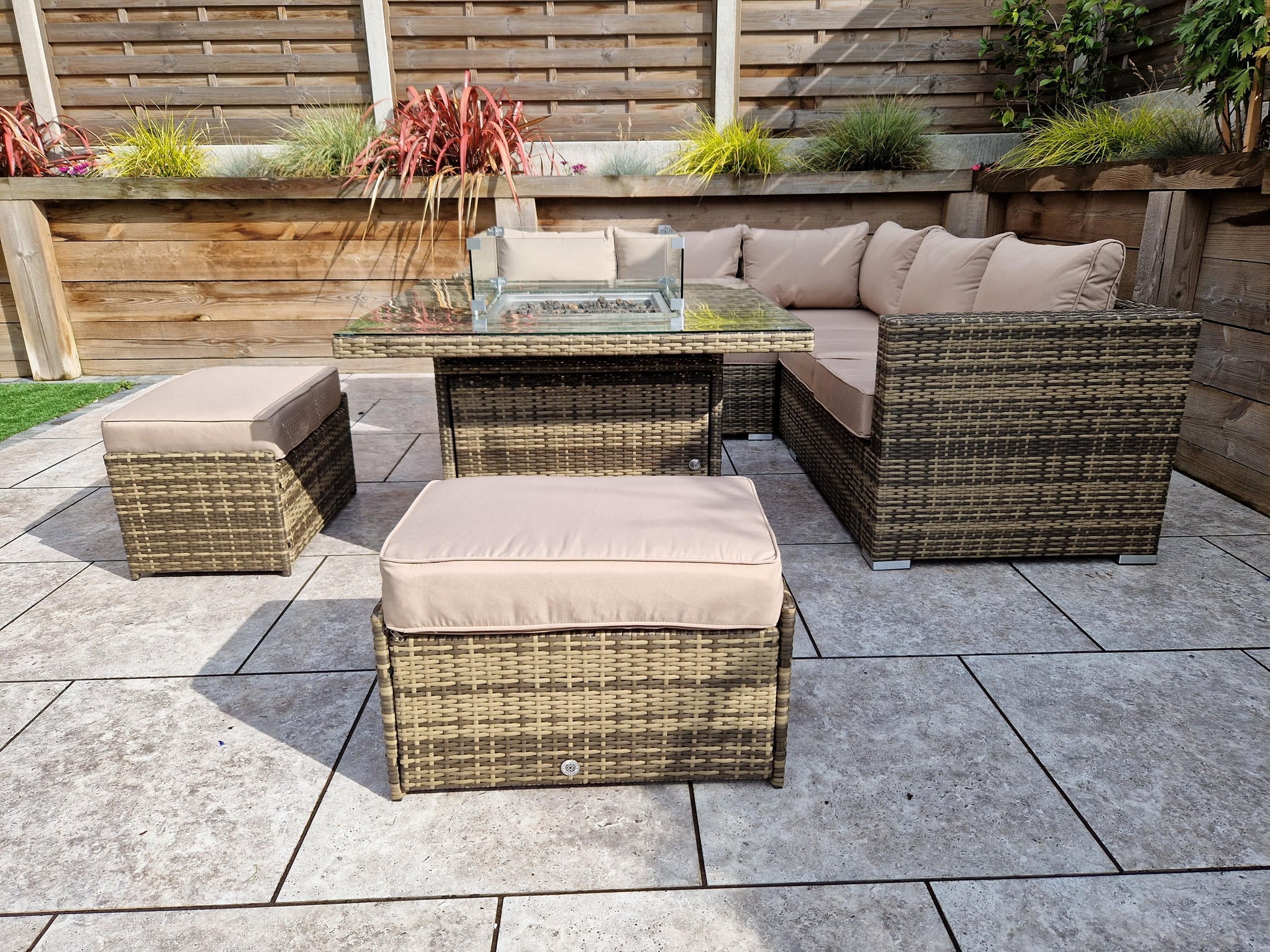Georgia Corner Sofa Set Mixed Brown
