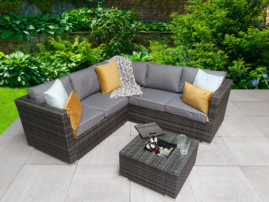Georgia Corner Sofa with Ice Bucket Grey