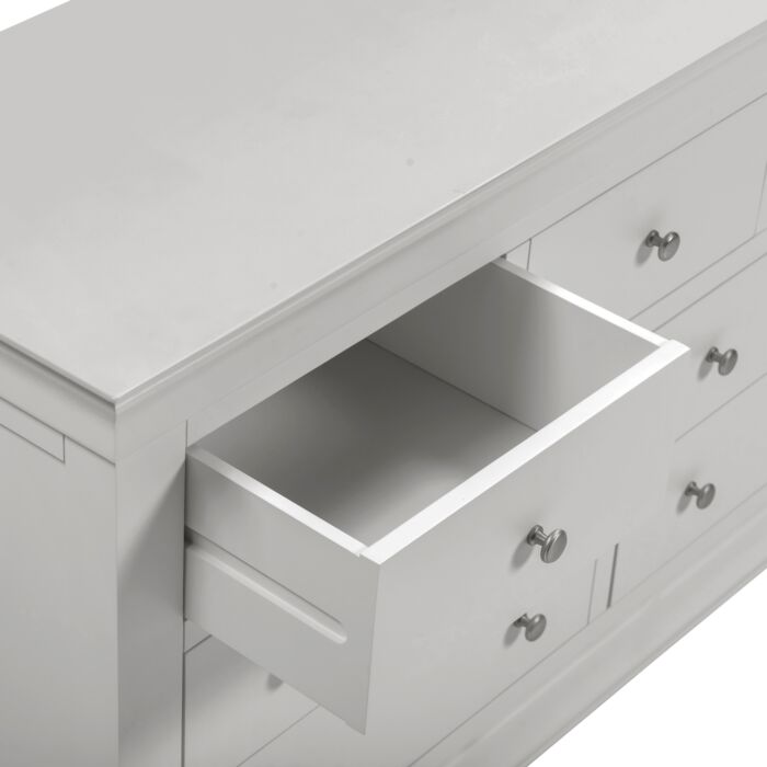 Get Bordeaux 3+2 Drawer Chest Pebble Grey delivered free mainland UK
