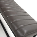Get British Archer grey leather effect bench black metal frame free UK delivery
