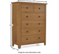 Get Burford Oak 2 Over 4 Drawer Chest delivered free mainland UK
