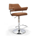 Get Cortez Leather Effect Tan Bar Stool with free UK delivery