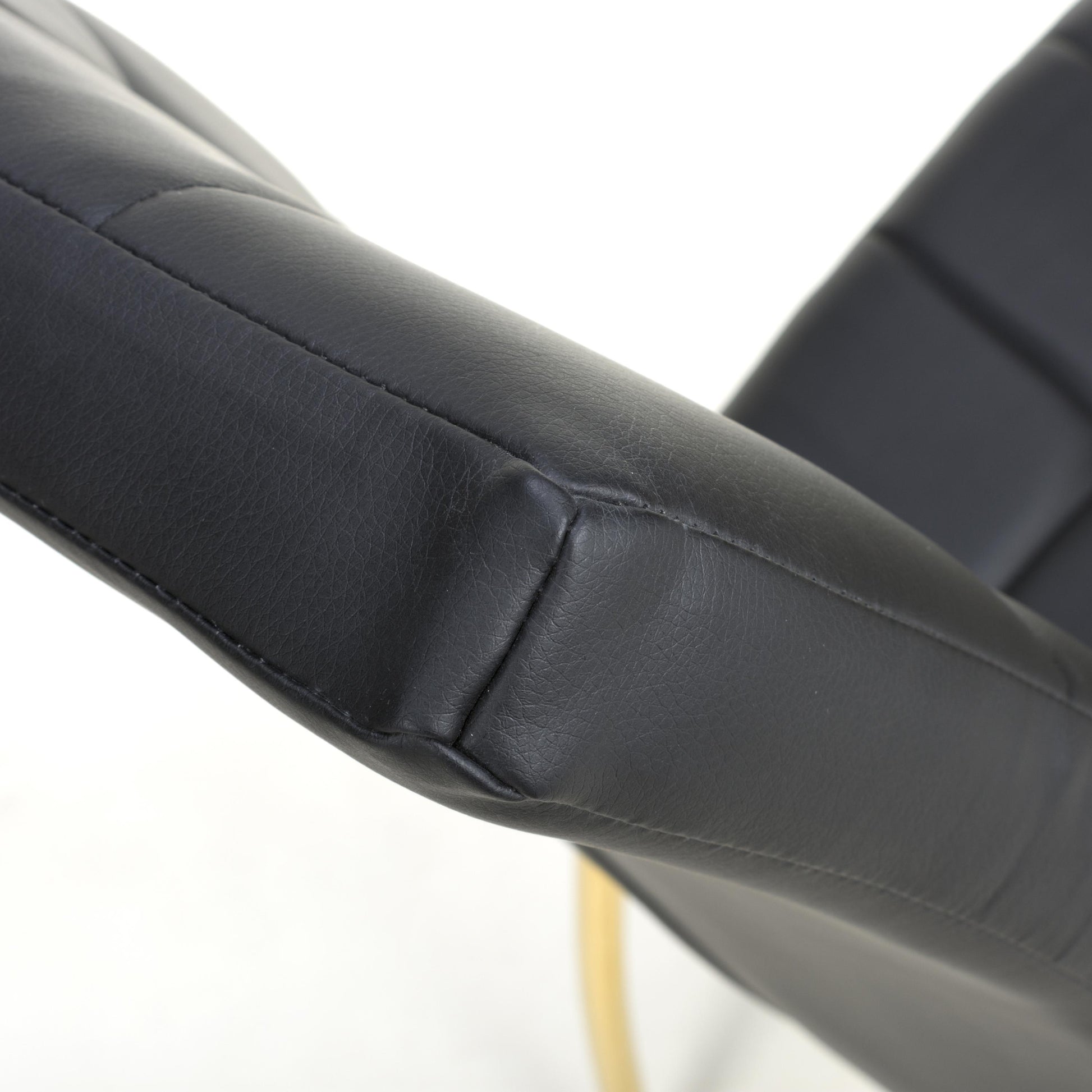 Get Jenner Leather Effect Black Gold Dining Chair with free UK delivery