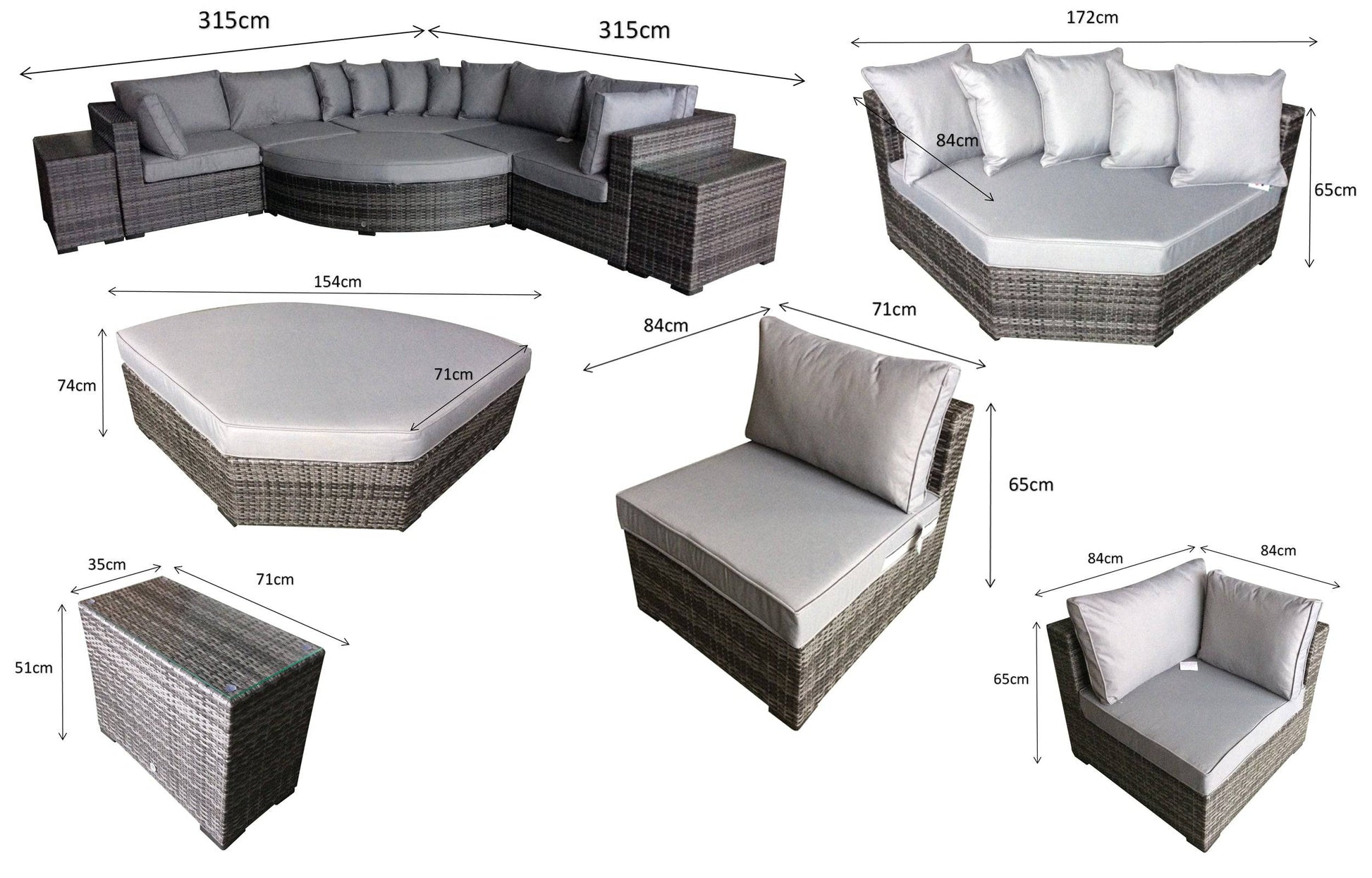 Get Jessica Modular Garden Lounge Set in Mixed Brown - 4 Carton Delivery
