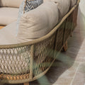 Get Maze Bali Corner Sofa Set with olive green rope weave detail
