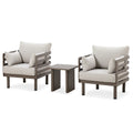 Get Maze Metro Aluminium Lounge Set light beige piped cushions
