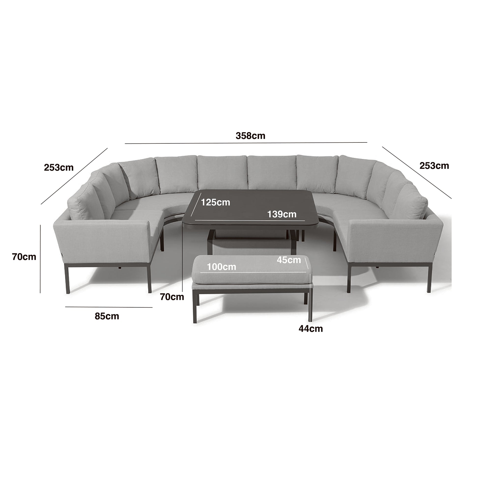 Get Maze Pulse U Shape Dining Set with free UK delivery