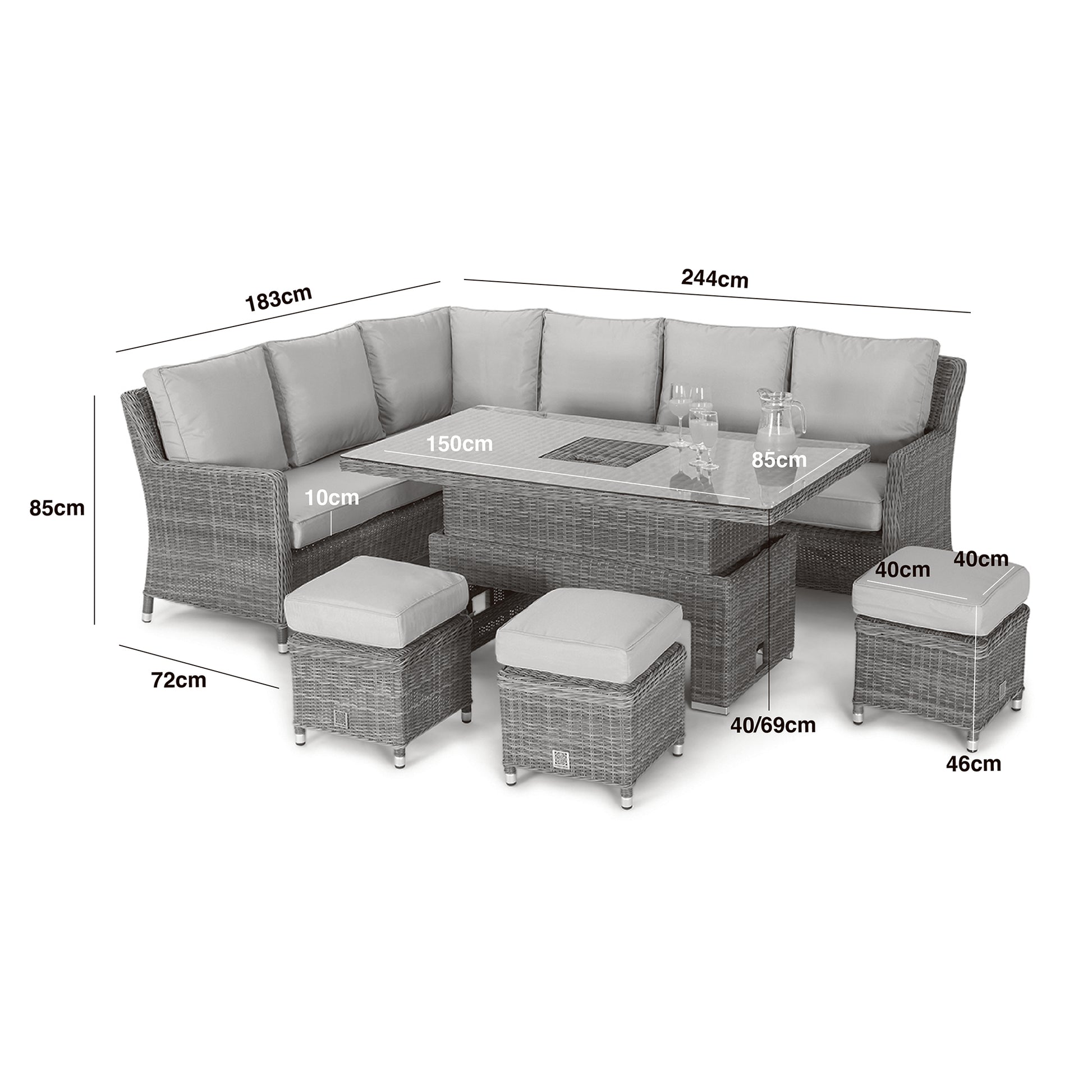 Get Maze Winchester Corner Dining Set with free UK delivery