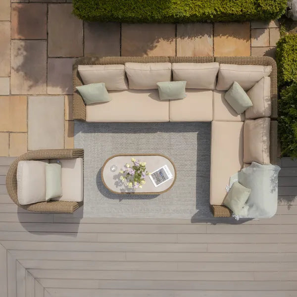 Get Maze Winchester Rattan Sofa Set with armchair and oval table
