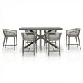 Get Monaco Rope Weave 6 Seat Bar Set, Dawn Grey frame

