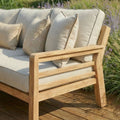 Get New York Wood Effect Aluminium Corner Dining Set for contemporary patio seating