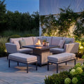 Get Outdoor Fabric Pulse Square Corner Dining Set for luxury patio dining
