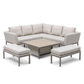 Get Outdoor Fabric Pulse Square Corner Dining Set with Rising Table for luxury entertaining